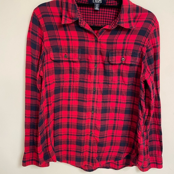 Women’s Chaps Flannel Shirt Size Large - Picture 1 of 4